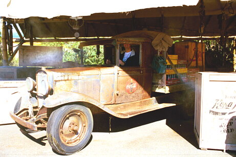 Chris in an old car - this is NOT the monorail!