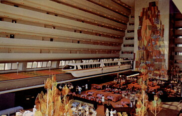 Monorail Passes Through the Contemporary Resort Hotel at Walt Disney World